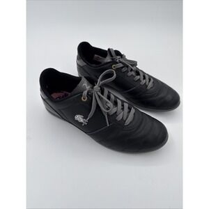 Men's Lacoste Sewall SPM Leather Shoes Sz 8.5 Black & Purple Low Profile